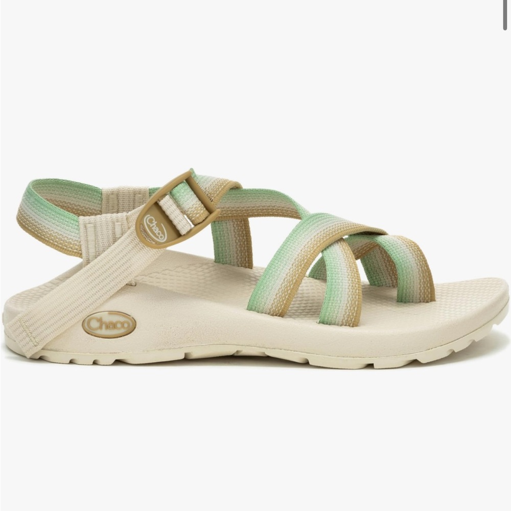 Women’s Sport Sandals - Light Beige with Mint Accent